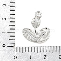 304ステンレスペンダント  葉のチャーム  ステンレス鋼色  22.5x19x2.5mm  穴：2.5mm&nbsp;SA-CBABA5E-02P