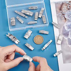 18 шт. 3 стиля гладкая поверхность 201 нержавеющая сталь застежки для часового ремешка STAS-UN0051-84