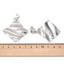 Серьги-гвоздики в форме ромба из нержавеющей стали 304&nbsp;EJEW-K268-79B-P