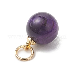 Круглые подвески из окрашенного натурального тигрового глаза&nbsp;PALLOY-JF04979