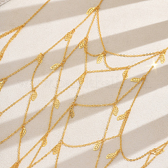 Элегантные железные геометрические сетчатые листочки кисточки нагрудные цепи для ежедневной вечеринки SC9528