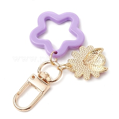 6 шт. 6-х цветные непрозрачные акриловые подвесные украшения в виде цветка&nbsp;HJEW-JM02330