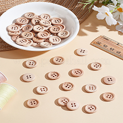 Плоские круглые кнопки деревянные&nbsp;DIY-LP0001-14A