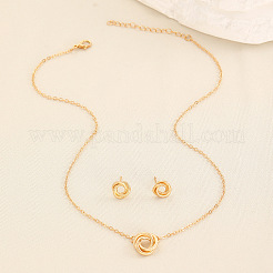 Комплекты из ожерелий с подвесками в виде узелков из сплава и серег-гвоздиков для женщин&nbsp;FS-WGB889B-03