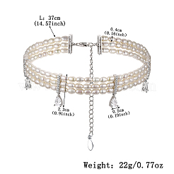 925 серебряное ожерелье с кисточкой из натурального пресноводного жемчуга с прозрачными кубическими цирконами SZ5473