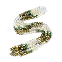 Colliers de perles en imitation jade électroplaquées&nbsp;EGLA-Q135-8MM-A15