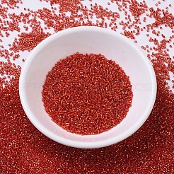 MIYUKIデリカビーズ小  シリンダー  日本製シードビーズ  15/0  （dbs0043)シルバーライニングレッド  1.1x1.3mm  穴：0.7mm  約175000個/袋  50 G /袋&nbsp;SEED-X0054-DBS0043