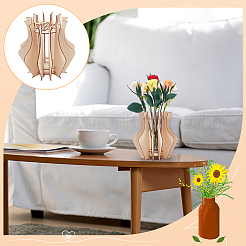 Деревянная головоломка ваза для цветов фигурки DIY-WH0308-567