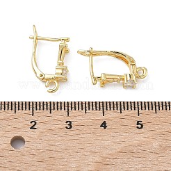 Латунные серьги-кольца из прозрачного кубического циркония&nbsp;KK-Z143-07G