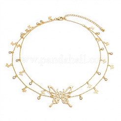 Doppellagige Taillenkette aus Zinklegierung mit Strass-Schmetterlingsquaste und Kristallverzierungen für Damen&nbsp;WG9748F-01
