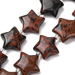 Natur Mahagoni Obsidian Perlen Stränge&nbsp;G-K359-E03