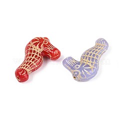 Стеклянные бусины в виде морского конька GLAA-T025-61M