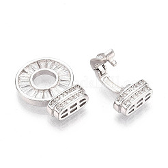 925 серебряная застежка с микропаве из прозрачного кубического циркония&nbsp;STER-T008-08P
