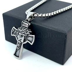 Древнегреческие ожерелья из нержавеющей стали с крестом Иисуса для мужчин MP4493
