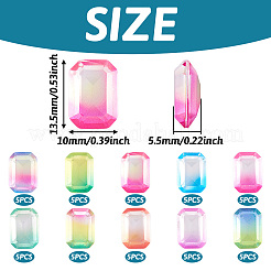 45 шт. 9 стиля градиентных цветных прозрачных смоляных кабошонов&nbsp;RESI-TA0003-11