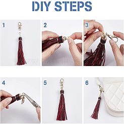 9 шт. 9 цвета искусственной кожи с легким золотом ccb пластиковые петли кисточки большие подвески украшения FIND-WR0003-13