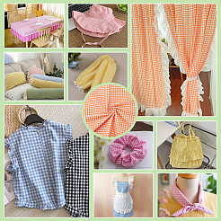 Хлопчатобумажная ткань с рисунком тартан&nbsp;DIY-WH0591-273B