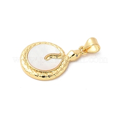 Подвески из латуни с натуральными белыми ракушками&nbsp;KK-S522-14G