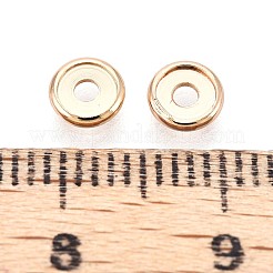 真鍮製スペーサービーズ  カドミウムフリー＆ニッケルフリー＆鉛フリー  ディスク  18KGP本金メッキ  4.5x1mm  穴：1.5mm&nbsp;KK-T075-62G