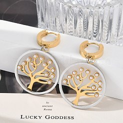 Серьги-кольца из нержавеющей стали 304 с имитацией жемчуга EJEW-M070-07G