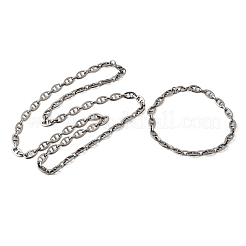 Schmucksets aus Mariner-Gliederketten aus Edelstahl 304&nbsp;SJEW-L199-16P
