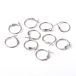 真鍮製フープピアス  ニッケルフリー  プラチナ  20x1.2mm&nbsp;EC259-NF