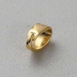 真鍮のスナップオンペンダントベイル  18KGP本金メッキ  6x2.5x4mm  穴：5x3mm&nbsp;FIND-WH0148-015