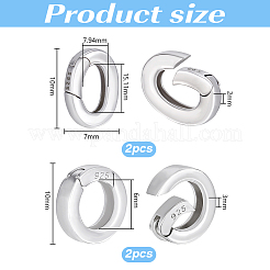 4 шт. 2 стиля 925 кольца с пружинным затвором из стерлингового серебра&nbsp;STER-PH0004-32S