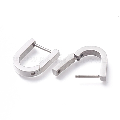変色しにくい304ステンレススチール製フープピアス  uの形状  ステンレス鋼色  15x12.5x3mm  ピン：1mm  12のペア/カード&nbsp;EJEW-O099-02P