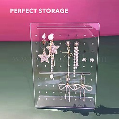 Акриловые подставки для серег с наклонной спинкой и 72 отверстием&nbsp;EDIS-WH0021-33B