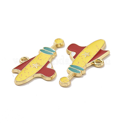 Pendentifs en émail d'alliage de placage de support de thème de noël&nbsp;PALLOY-O109-17LG