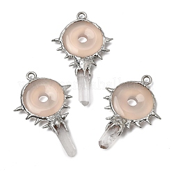 Gros pendentifs de pierres précieuses naturelles et synthétiques mélangées&nbsp;G-G466-02P