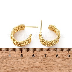 Латунные серьги-гвоздики в форме буквы С&nbsp;KK-P325-48G