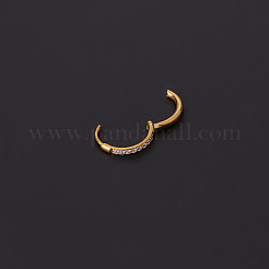 Серьги-кольца из нержавеющей стали 316 с микропаве из прозрачного кубического циркония для фиксации хряща&nbsp;WG9FB89-08