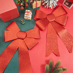 Рождественский ПВХ блестящий бант&nbsp;AJEW-SP0003-72C-01