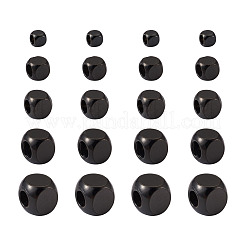 304ステンレススチールビーズ  キューブ  電気泳動黒  2~6x2~6x2~6mm  穴：1.5~3mm  50個/箱&nbsp;STAS-TA0001-09EB