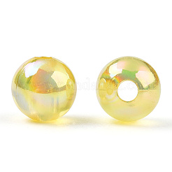 透明なアクリルビーズ  ab色メッキ  ラウンド  シャンパンイエロー  10mm  穴：1.8mm  約950個/500g&nbsp;MACR-T046-01E-13
