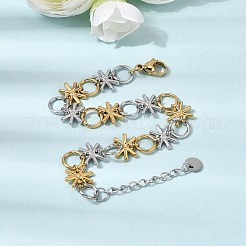 Bracelets à maillons bicolores en acier inoxydable 304 pour femmes&nbsp;BJEW-K264-09GP