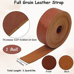 Плоский шнур из воловьей кожи длиной 2 м. AJEW-WH0479-73E-02