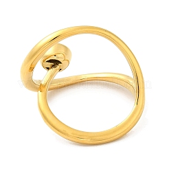 Настоящее полое каплевидное открытое кольцо-манжета из нержавеющей стали 304 с покрытием из 14-каратного золота RJEW-G297-01G