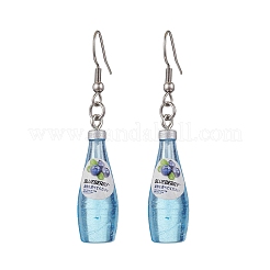 Подвески для коктейлей из смолы и серьги-подвески из нержавеющей стали 304 для женщин EJEW-JE06406