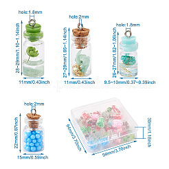 28 шт. 4 стиля стеклянная бутылка желаний подвеска украшения GLAA-FW0001-01