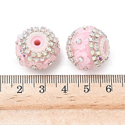 Блестящие смоляные бусины-цветы со стразами OACR-D310-01P-D