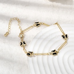 Браслет из латуни с фианитами для женщин&nbsp;BJEW-K298-03G