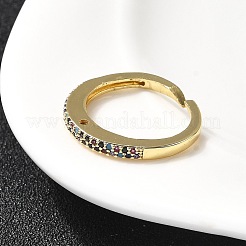 Латунные микро проложить пальцев кольца кубического циркония&nbsp;RJEW-P166-02G-02