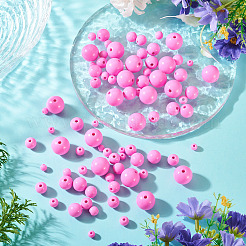 100pcs 5 styles de perles acryliques opaques&nbsp;MACR-TADJ0001-12F