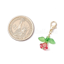 Подвесные украшения из цветочного стекла и акриловых бусин HJEW-JM03045