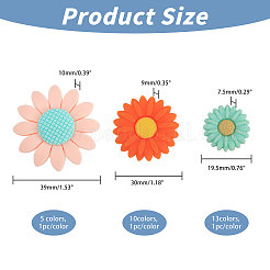 28шт 28 вида силиконовых бусин в виде подсолнуха и ромашки SIL-CA0003-13