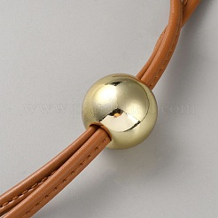 Tracolla staccabile in pelle PU con coulisse e cordoncino con perlina di plastica&nbsp;AJEW-WH0475-42C