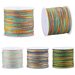 4 рулон 4-цветного сегментно окрашенного круглого нейлонового шнура с китайским узлом&nbsp;WCOR-SC0001-02A